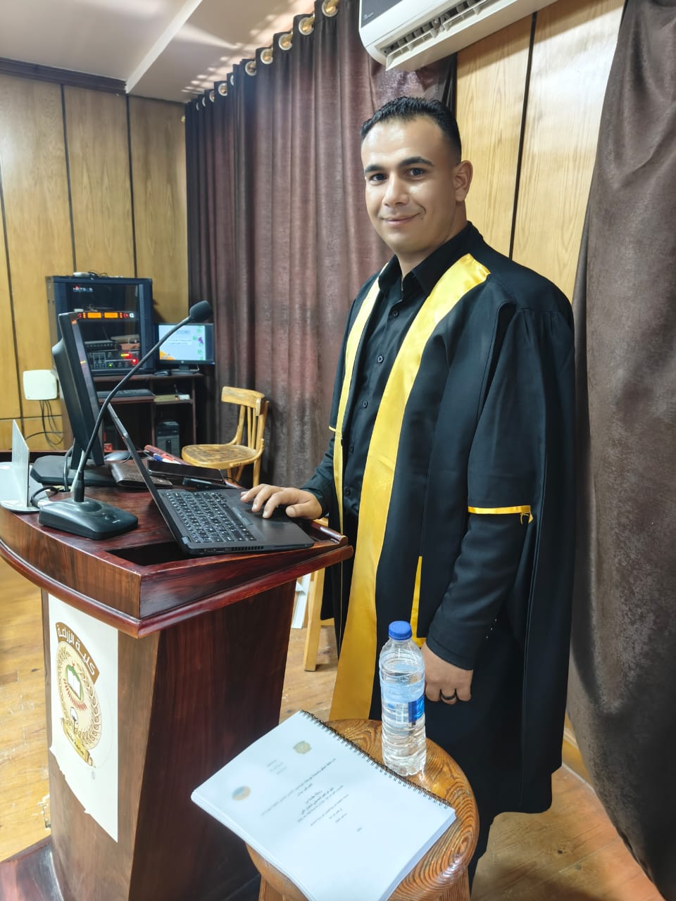 المناقشة العلنية لرسالة الماجستير المقدمة من الباحث:    نبيل إبراهيم الحسيني